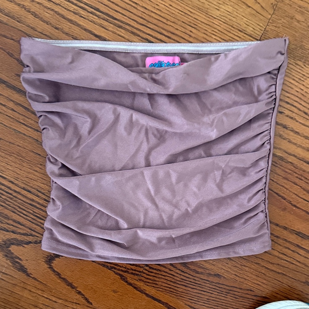 Edikted Mauve Ruched tube top